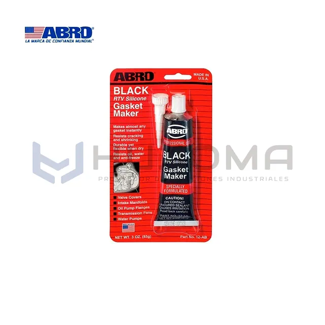 Silicona Automotriz Negra 12-AB 3oz Abro