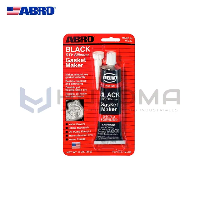 Silicona Automotriz Negra 12-AB 3oz Chino Abro