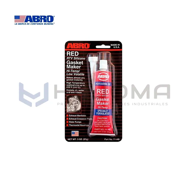 Silicona Automotriz Roja 11-AB 3oz Americano Abro