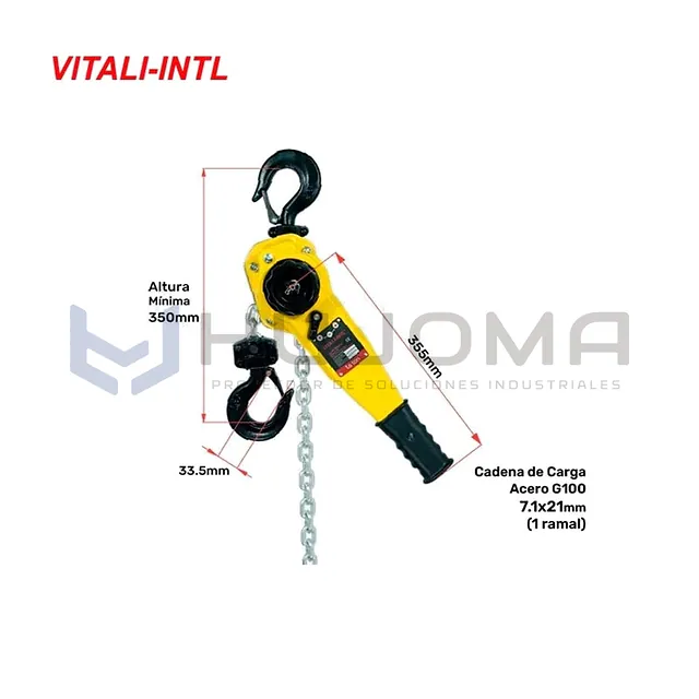 Tecle de Palanca Rachet 1.6 Ton Vitali-Intl (YAL160)